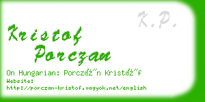 kristof porczan business card